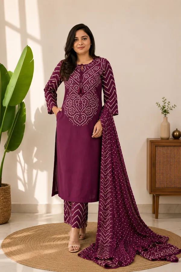 Wine_Cotton_Premium_And_Elegant_Kurta_Set_With_Dupatta_For_Women