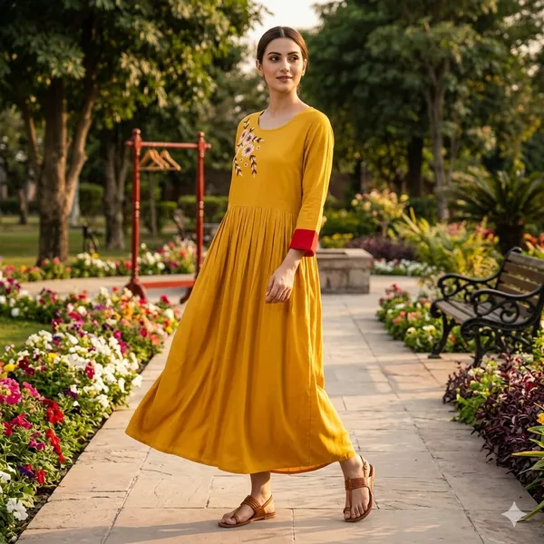 Yellow_Cotton_Premium_And_Elegant_Kurta_For_Women