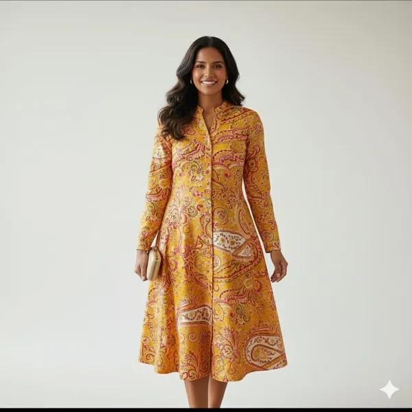 Yellow_Cotton_Premium_And_Elegant_Dress_For_Women