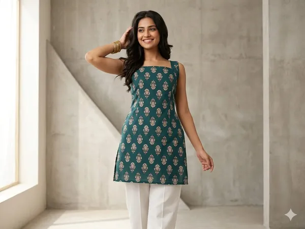 Teal_Green_Cotton_Premium_And_Elegant_Tunic_Top_For_Women