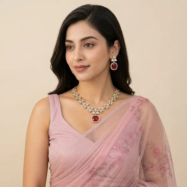 Ruby_red_&_Kundan_Necklace_Set_with_Russian_doublet