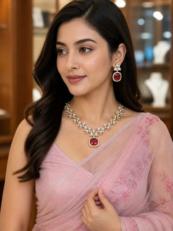 Ruby_red_&_Kundan_Necklace_Set_with_Russian_doublet