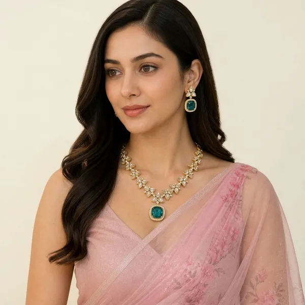 Ocean_Green_&_Kundan_Necklace_Set_with_Russian_doublet