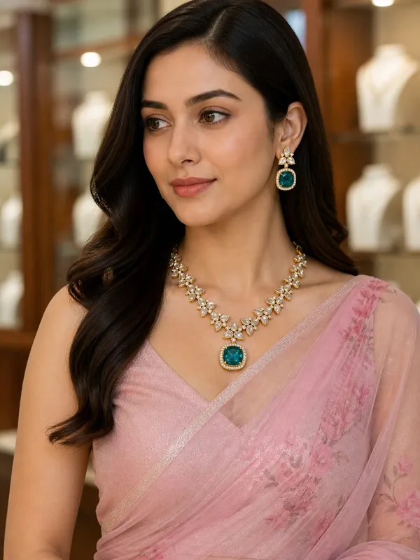 Ocean_Green_&_Kundan_Necklace_Set_with_Russian_doublet