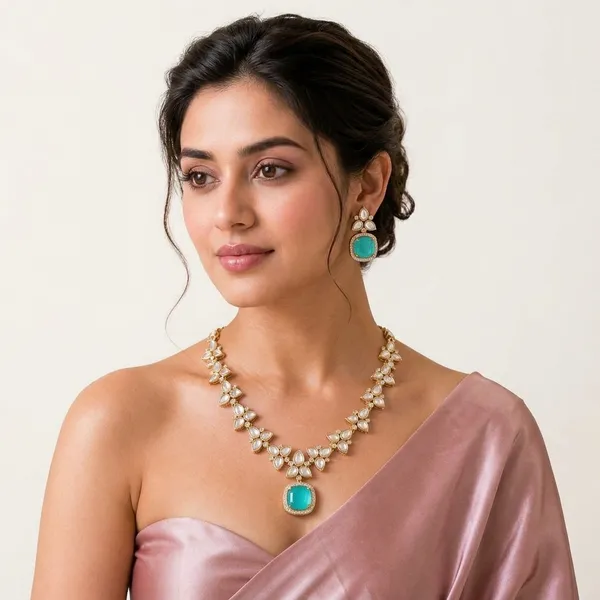 Mint_Green_&_Kundan_Necklace_Set_with_Russian_doublet