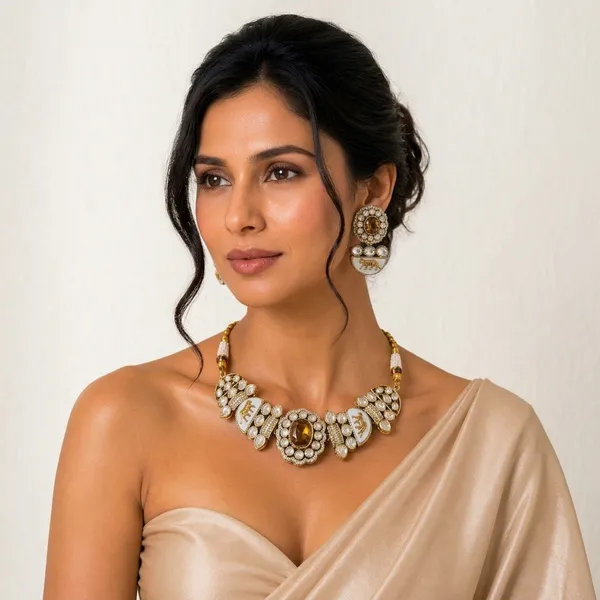 Sabhyasachi_inspired_Moissanite_Kundan_Golden&_Polki_"Royal_Tiger"_Set