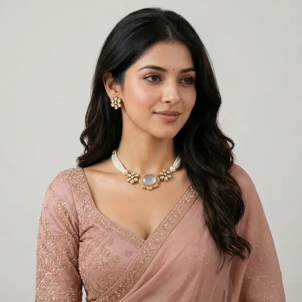 Floral_White_Gemstone_Necklace_&_Earrings_Set_(Kundan_with_Russian_doublet)