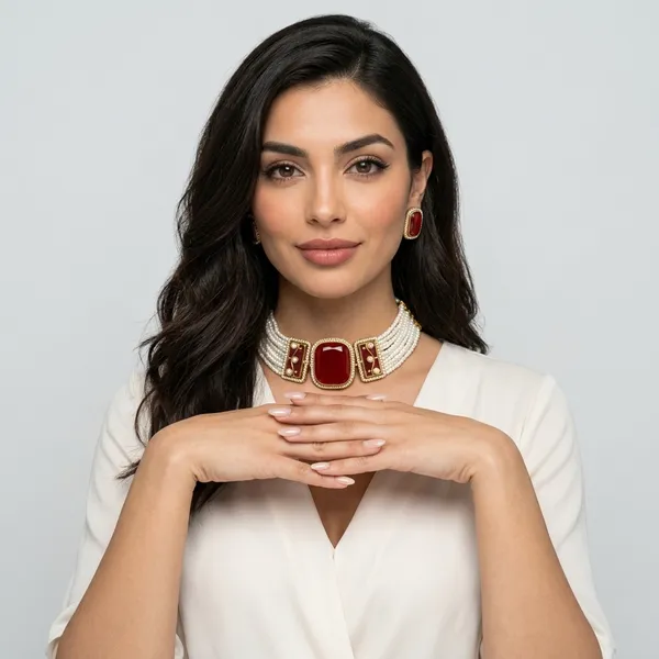 Deep_Red_Gemstone_Statement_Necklace_&_Earrings_Set