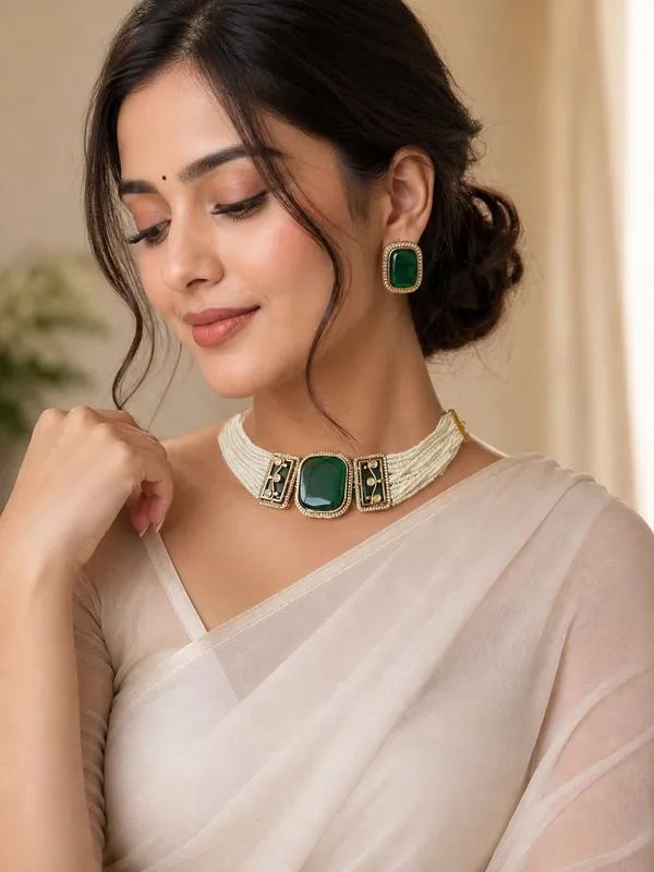 Green_Gemstone_Statement_Necklace_&_Earrings_Set