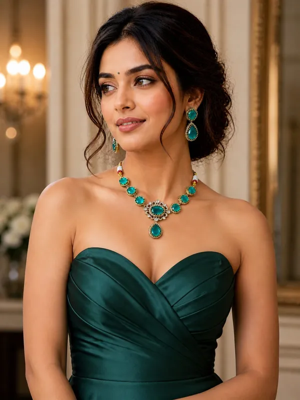 Sabyasachi_inspired_Turquoise_Gemstone_Pendant_Necklace_&_Earrings_Set