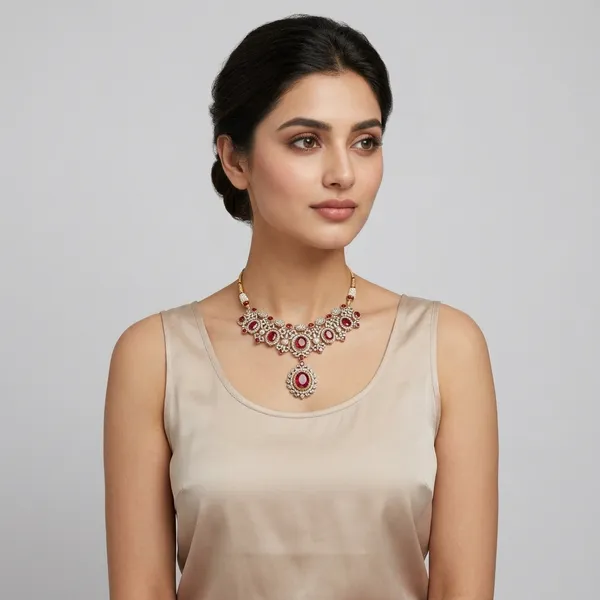 Sabyasachi_inspired_royal_family_choker_Red_Gemstone_&_Pearl_Bridal_Necklace_Set