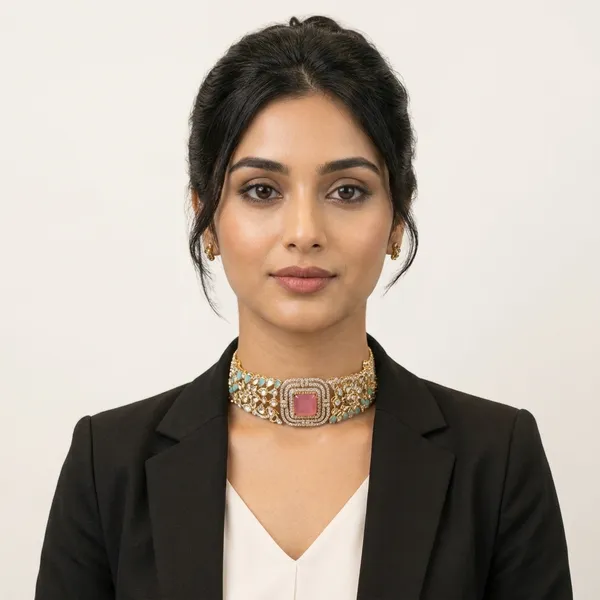 Sabyasachi_inspired_Pink_Gemstone_&_Diamond_Choker_Set