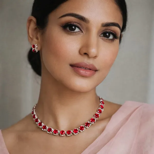 Royal_Emerald_Ruby_red_Solitaire_Tennis_Necklace_&_Stud_Earring_Set