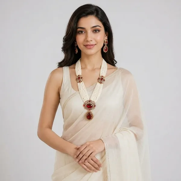 Multi-Strand_Pearl_&_Red_Gemstone_Necklace_Set_(Moissanite_Kundan_with_doublet_stones_and_Pearls)