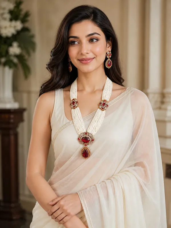 Multi-Strand_Pearl_&_Red_Gemstone_Necklace_Set_(Moissanite_Kundan_with_doublet_stones_and_Pearls)