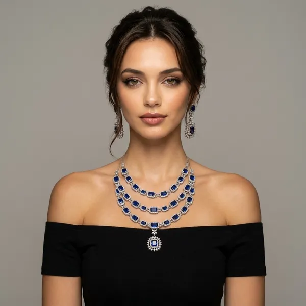 Deep_Blue_Gemstone_Layered_(_Victorian)_Necklace_Set
