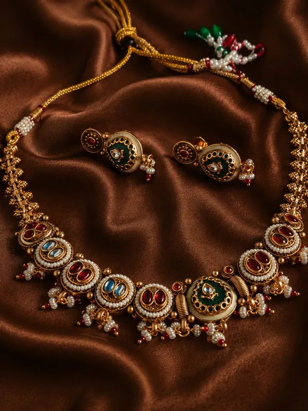 Multicolour_Stone_Necklace_with_Matching_Earrings