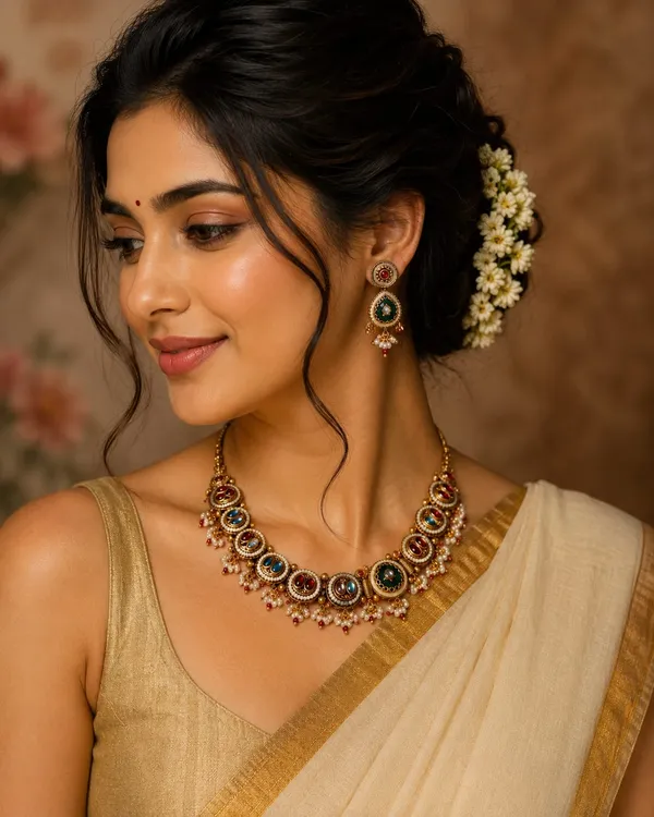 Multicolour_Stone_Necklace_with_Matching_Earrings
