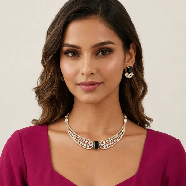 Elegant_Onyx-Black_&_Marquise_Crystal_Collaret_Set_with_Matching_Studs
