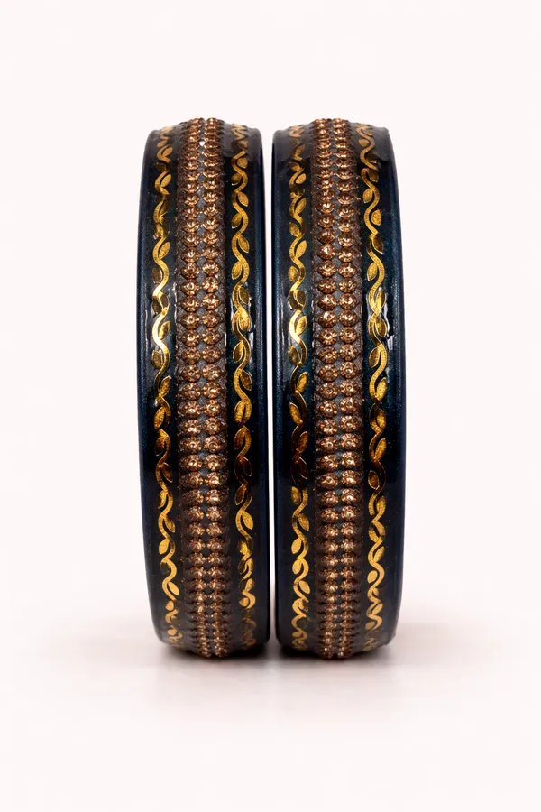 Grey_And_Black_Lac_Golden_Embellished_Ethnic_Bangle_Set_Of_2_For_Women