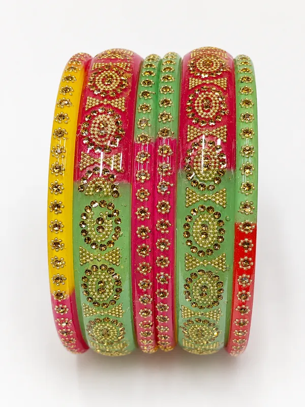 Multicolor_Nylon_Stone_Embellished_Bangles_For_Women