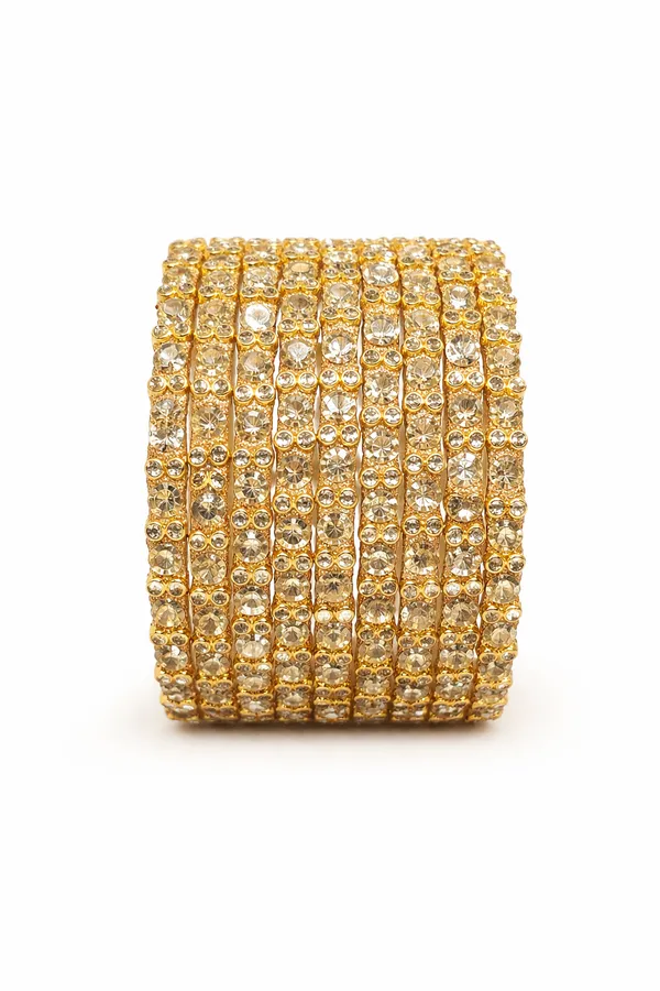 Gold_Brass_Crystal_Embellished_Stretch_Bangles_For_Women