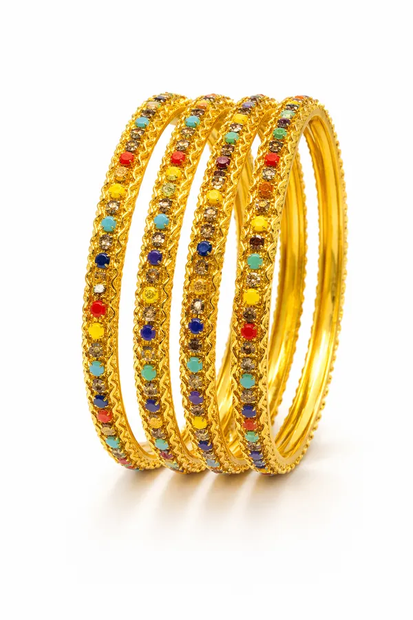 Gold_Metal_Multicolor_Stone_Studded_Bangle_Set_Of_4_For_Women_-_Pack_Of_2