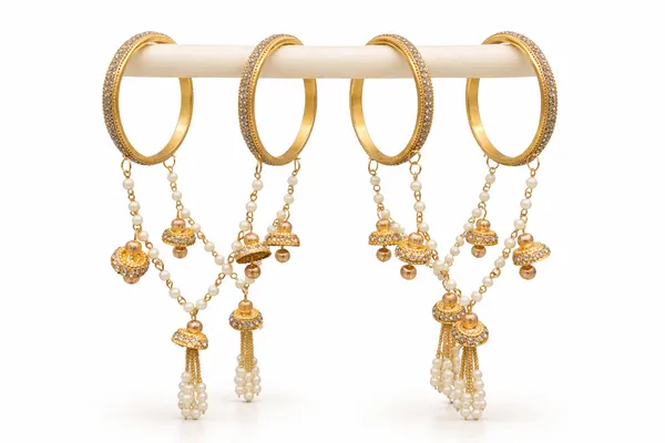 Gold_Plated_Metal_Crystal_Studded_Bangles_With_Pearl_Jhumka_For_Women