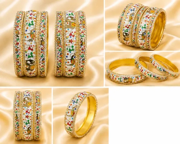 R𝐚𝐧𝐠𝐦𝐚𝐡𝐚𝐥_Hand-Painted_Floral_Brass_Bangle_Set