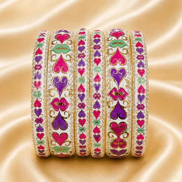 Ršš§š š¦šš”šš„_Hand-Painted_Floral_Brass_Bangle_Set