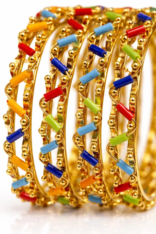 Multicolor_Gold_Metal_Enamel_Bangles_For_Women