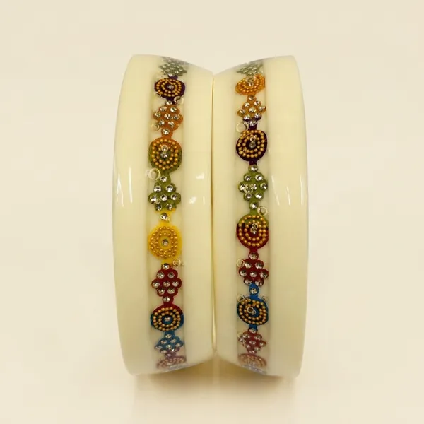 White_Multi_Resin_Stone_Studded_Bangles_Set_For_Women