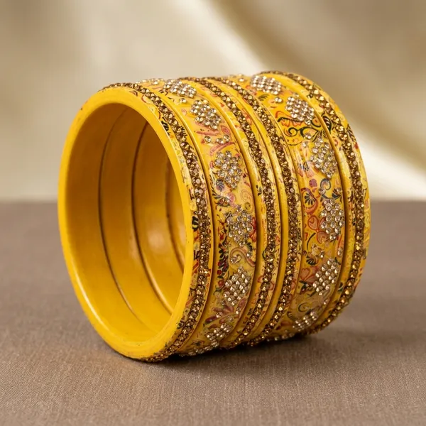 Yellow_Gold_Lac_Stone_Enamel_Embellished_Bangles_Set_For_Women