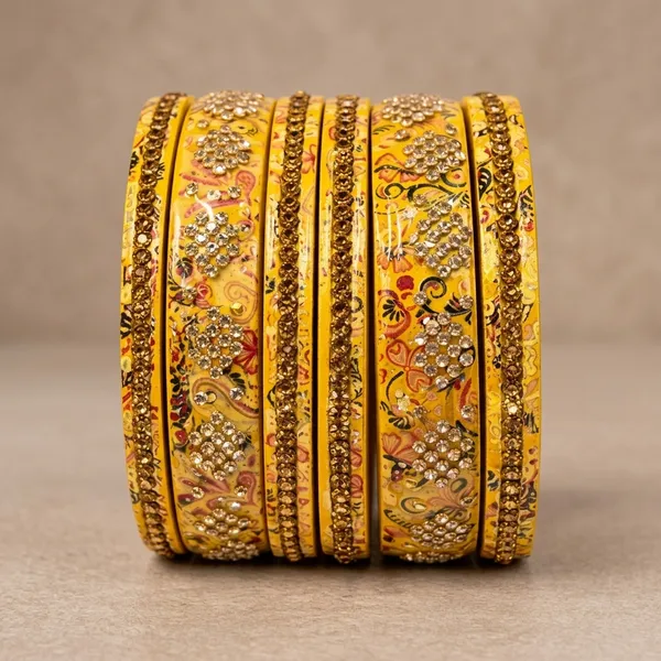Yellow_Gold_Lac_Stone_Enamel_Embellished_Bangles_Set_For_Women
