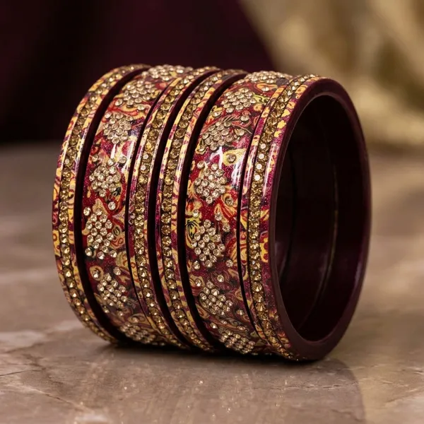 Wine_Lac_Embellished_Peacock_Floral_Bangles_Set_For_Women