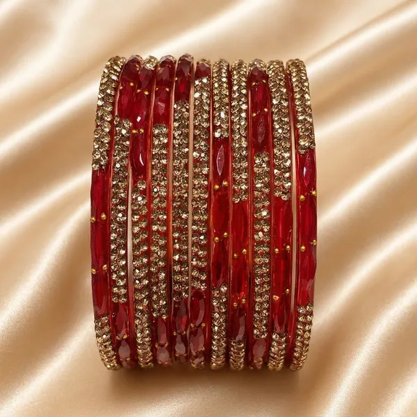 Red_Glass_Gold_Crystal_Embellished_Bangles_Set_For_Women