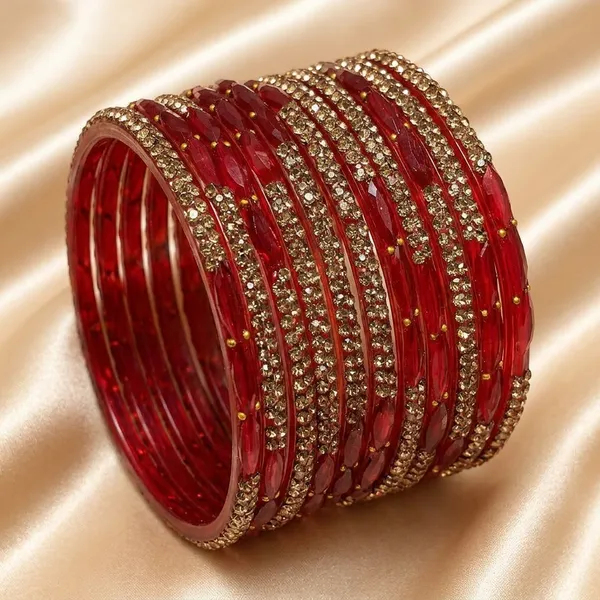 Red_Glass_Gold_Crystal_Embellished_Bangles_Set_For_Women