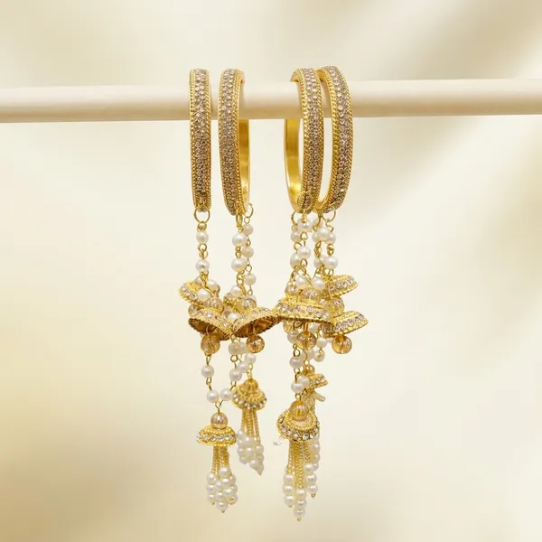 Gold_Plated_Metal_Crystal_Studded_Bangles_With_Pearl_Jhumka_For_Women
