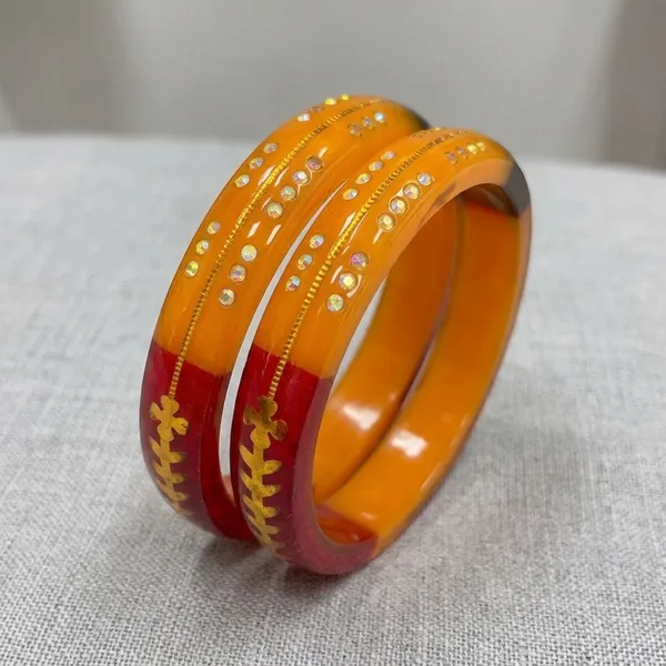 Tricolour_Resin_Gold_Floral_Embellished_Bangles_Set_For_Women