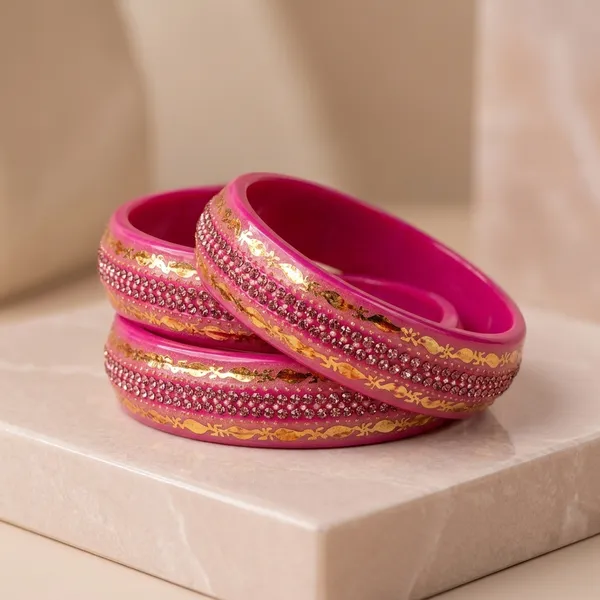 Pink_Lac_Rhinestone_Embellished_Bangles_For_Women