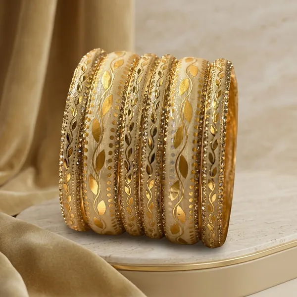 Gold_And_Cream_Brass_Enamel_Embellished_Bangles_For_Women