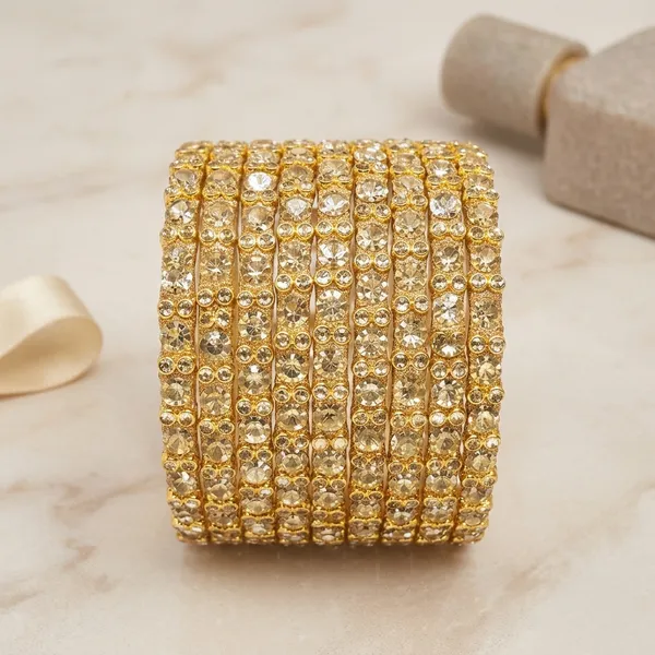 Gold_Brass_Crystal_Embellished_Stretch_Bangles_For_Women