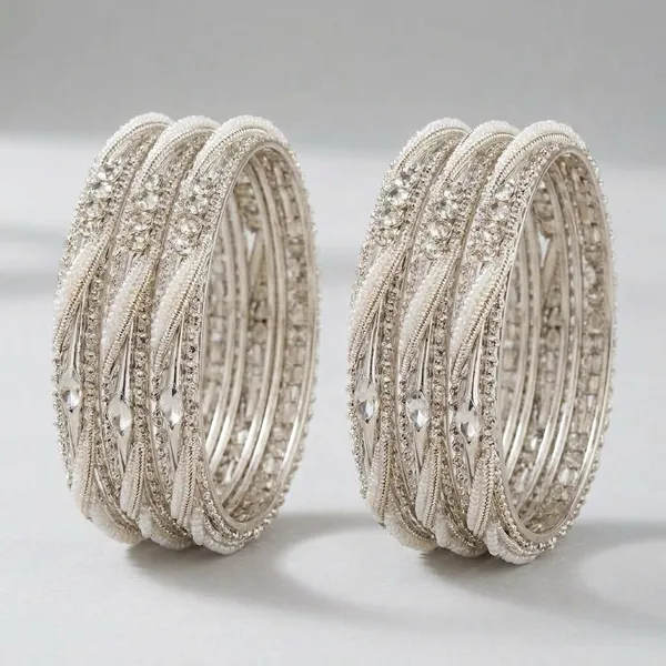 Silver_Metal_Twisted_Crystal_Embellished_Bangle_Set_Of_4_For_Women_-_Pack_Of_2