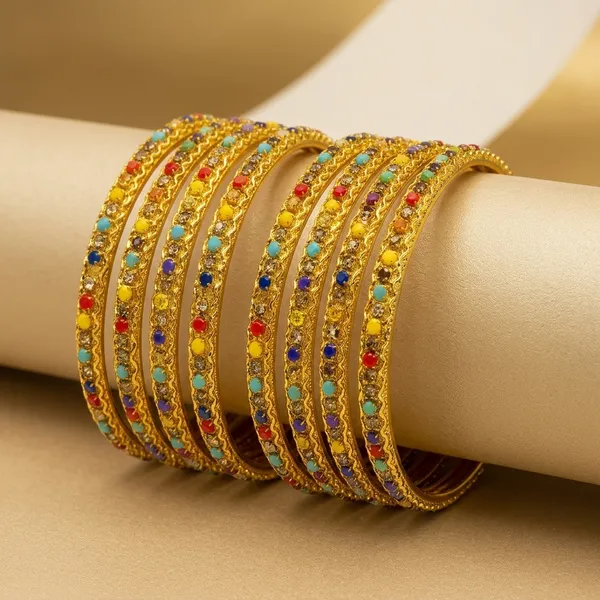 Gold_Metal_Multicolor_Stone_Studded_Bangle_Set_Of_4_For_Women_-_Pack_Of_2