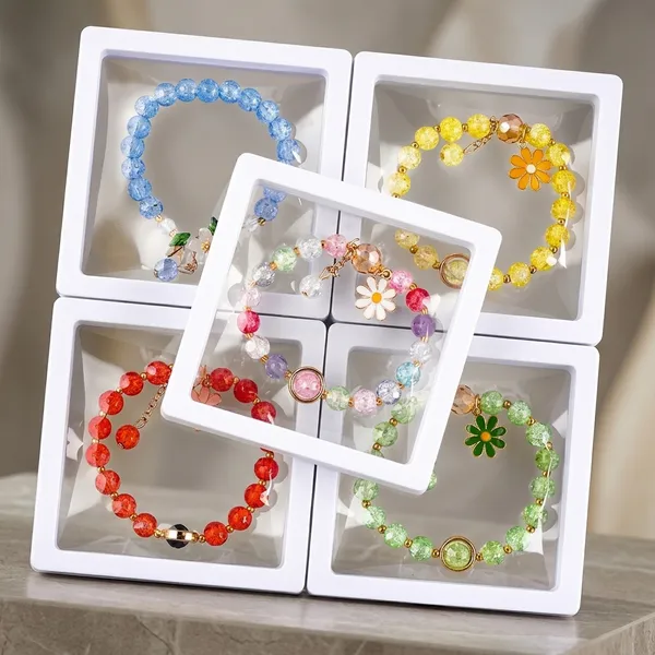 Multicolor_Plastic_Crystal_Beaded_Floral_Charm_Bracelet_Set_Of_5_For_Women