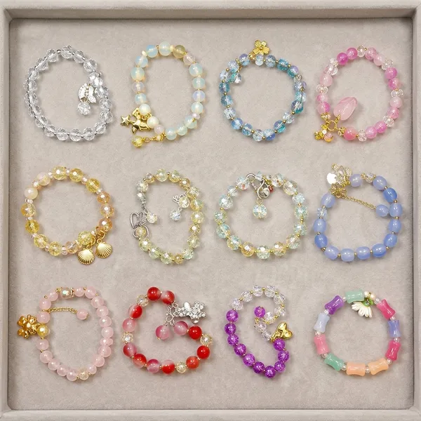 Multicolor_Plastic_Beaded_Charm_Bracelet_Set_Of_12_For_Women