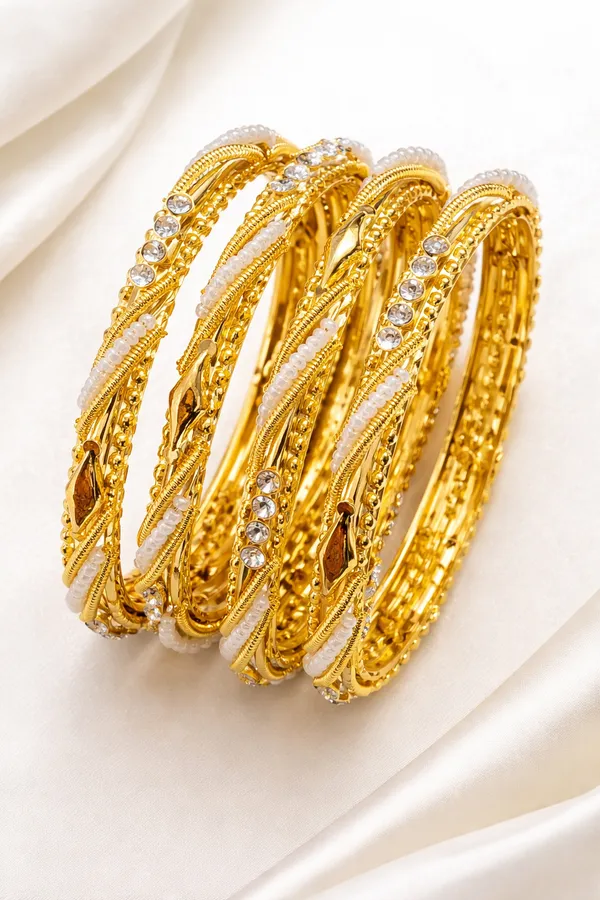 Gold_Metal_Crystal_Twist_Design_Bangles_For_Women_-_Pack_Of_2