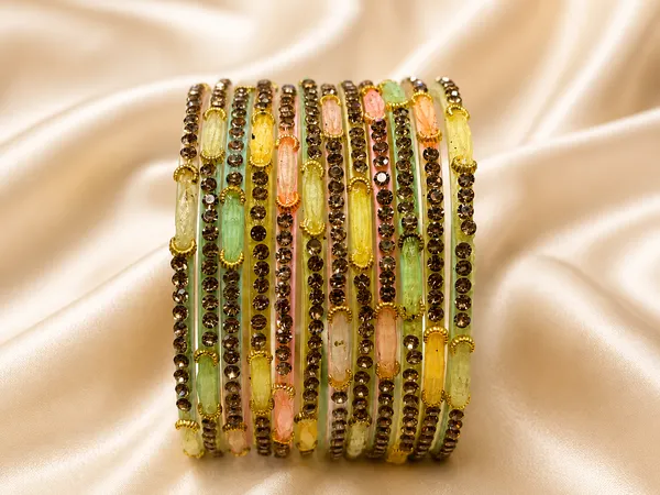 Multicolor_Glass_Stone_Embellished_Gold_Tone_Bangles_Set_For_Women