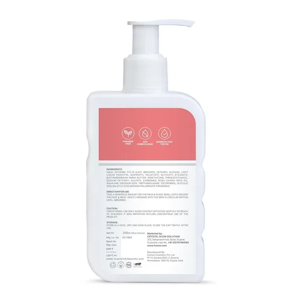 FURERO_Moisturizing_Body_Lotion_for_Dry_&_Dull_Skin_|_72Hr_Hydration_with_Shea_Butter,_Hyaluronic_Acid,_Squalane,_Glycolic_&_Salicylic_Acid_|_Glow_Boosting_Non-Sticky_Lotion_for_Men_&_Women_|_200_ml
