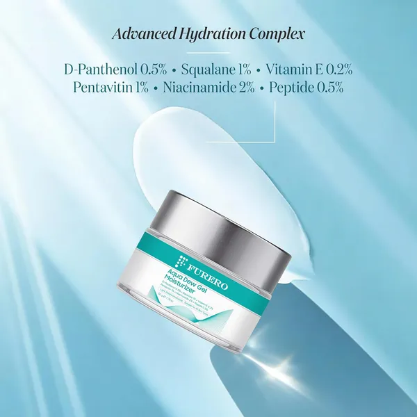 Furero_Aqua_Dew_Gel_Moisturizer_|_72Hr_Oil-Free_Hydration_|_2%_Niacinamide,_1%_Pentavitin,_1%_Squalane,_0.5%_D-Panthenol,_0.5%_Peptide_&_0.2%_Vitamin_E_|_Lightweight_Non-Sticky_Water_Gel_for_Oily,_Combination_&_Sensitive_Skin_|_Men_&_Women_|_50g